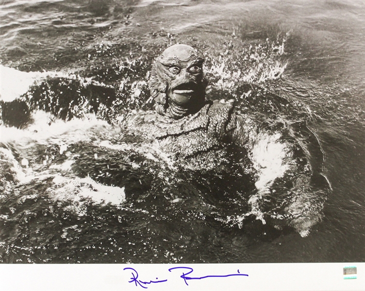 1954 Ricou Browning Creature from the Black Lagoon (depicting Creature splashing) Signed LE 16x20 B&W Photo (JSA)