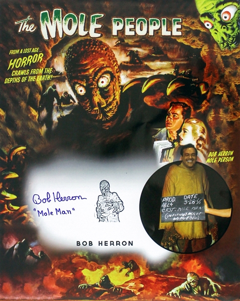 1956 Bob Herron The Mole People Signed LE 16x20 Color Photo (JSA)