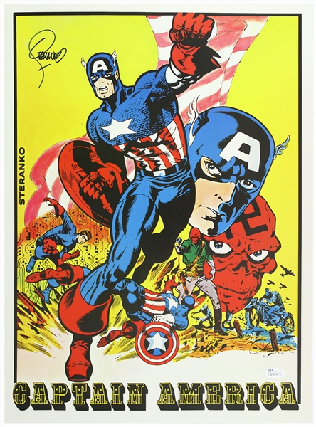 1970s (early) Jim Steranko Captain America Marvel Marvelmania Signed LE 14.5" x20" Poster (*JSA*)