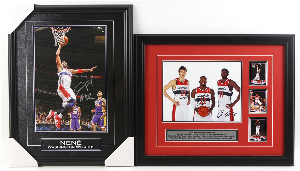 1990s-2010s Milwaukee Bucks Washington Wizards Memorabilia Collection - Lot of 10 w/ Posters & Signed Framed Displays (JSA)