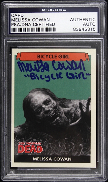 2010 Melissa Cowan Bicycle Girl Zombie Walking Dead Signed LE Trading Card (PSA/DNA Slabbed)