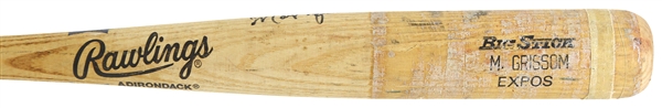 1991 Marquis Grissom Montreal Expos Signed Rawlings Adirondack Professional Model Game Used Bat (MEARS LOA/JSA)