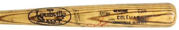 1985 Vince Coleman St. Louis Cardinals Signed Louisville Slugger Professional Model Game Used Bat (MEARS LOA/JSA) NL Rookie of the Year Season