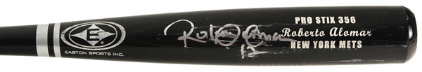 2002-03 Roberto Alomar New York Mets Signed Easton Professional Model Game Used Bat (MEARS LOA/*JSA*)