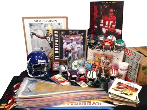 1970-1990s Assorted Football Memorabilia Lot (60 Plus Items)