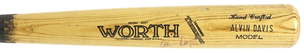 1984-88 Alvin Davis Seattle Mariners Signed Worth Professional Model Game Used Bat (MEARS LOA)