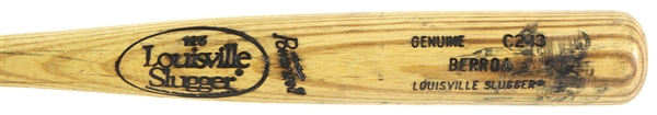 1989 Geronimo Berroa Atlanta Braves Signed Louisville Slugger Professional Model Game Used Bat (MEARS LOA/JSA)