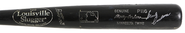 1999 Marty Cordova Minnesota Twins Signed Louisville Slugger Professional Model Game Used Bat (MEARS LOA/JSA)
