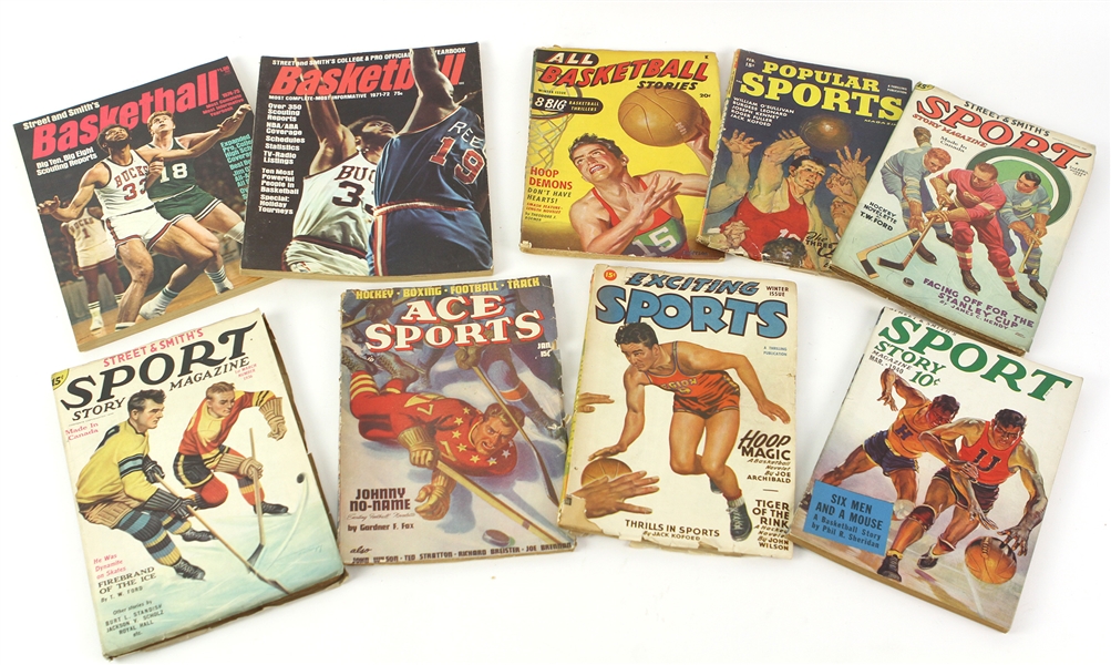1930s-70s Basketball Hockey Street & Smith Magazines - Lot of 9