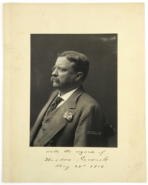 1906-07 Theodore Roosevelt 26th President of the United States of America Signed 11" x 14" Mounted Photo (JSA)