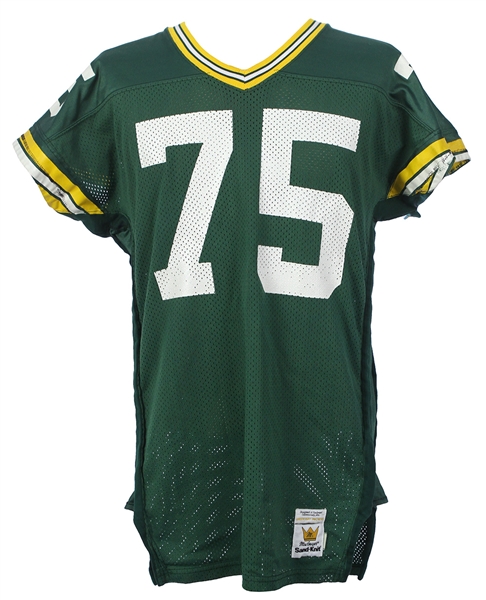 1989-90 Ken Ruettgers Green Bay Packers Signed Game Worn Home Jersey (MEARS LOA) 