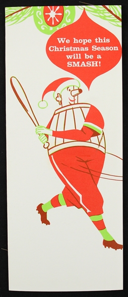 1970 RARE Milwaukee Brewers Barrelman Logo Christmas Inaugural Season Card 