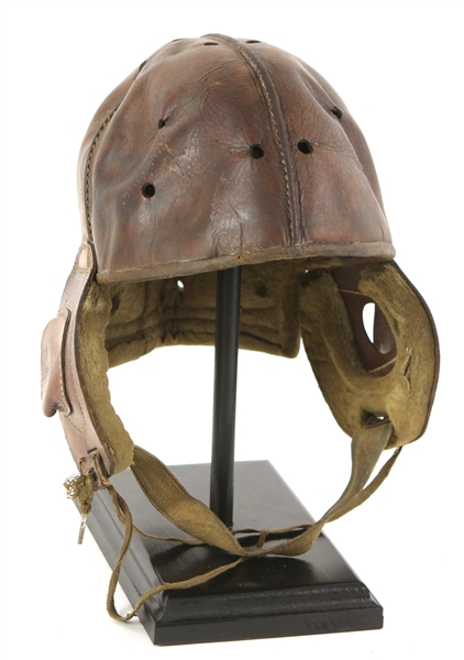 1913-1920 circa Harvard Style Alex Taylor Manufacturer Leather Football Helmet