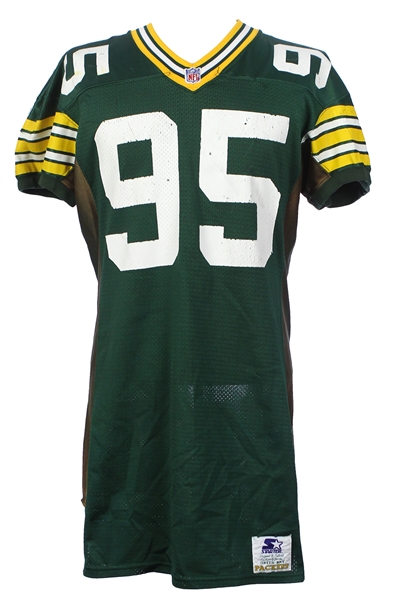 1992 Bryce Paup Green Bay Packers Signed Game Worn Home Jersey (MEARS LOA/JSA)