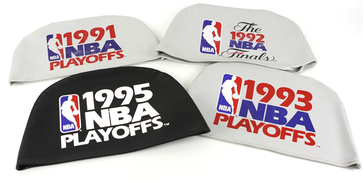1991-95 NBA Playoffs & Finals Folding Chair Seatback Covers - Lot of 4 (MEARS LOA)
