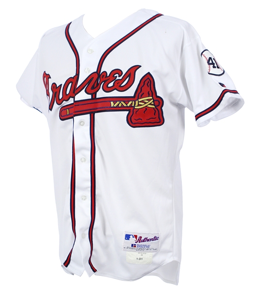 2001 Rafael Furcal Atlanta Braves Signed Game Worn Home Jersey (MEARS A10/JSA) “Provenance From PC Richard & Sons Electronic Company”