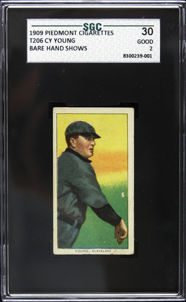 1909 Cy Young Piedmont Cigarettes T206 Card (SGC 30)