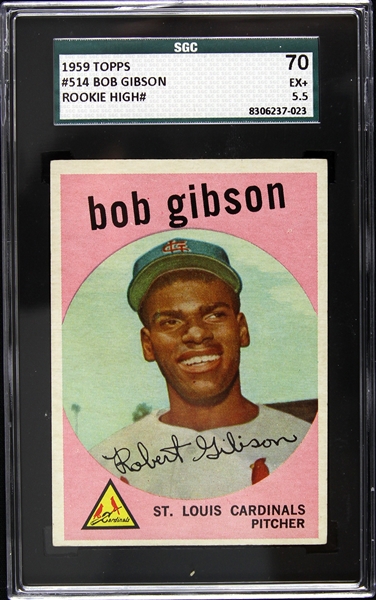 1959 Bob Gibson St. Louis Cardinals #514 Card (SGC 70)