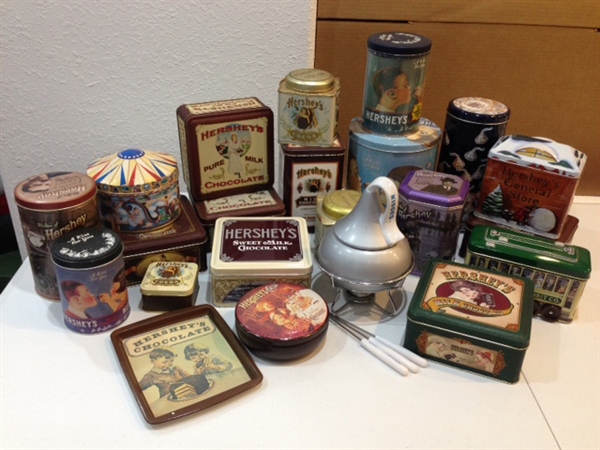 Hersey Tins & Assorted Items - Lot of 20 Plus