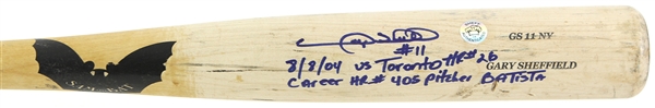 2004 (August 8) Gary Sheffield New York Yankees Signed SamBat Professional Model Game Used HR Bat (MEARS A10/JSA/PSA GU10) Career HR #405 