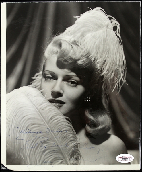 1940s Lana Turner Hollywood Starlet Signed 8x10 B&W Photo (JSA)