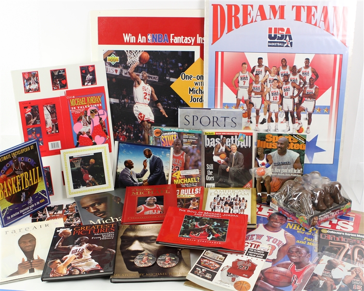 1980s-2000s Michael Jordan Chicago Bulls Memorabilia Collection - Lot of 29 w/ Publications, Posters, Valentines, Space Jam & More
