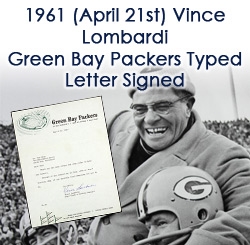 1961 (April 21st) Vince Lombardi Green Bay Packers Typed Letter Signed With Full Name (JSA) “Signed months before his first World Championship!”