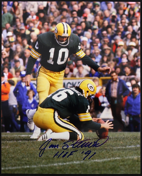 1980-1983 Jan Stenerud Green Bay Packers Signed 8x10 Color Photo (JSA)