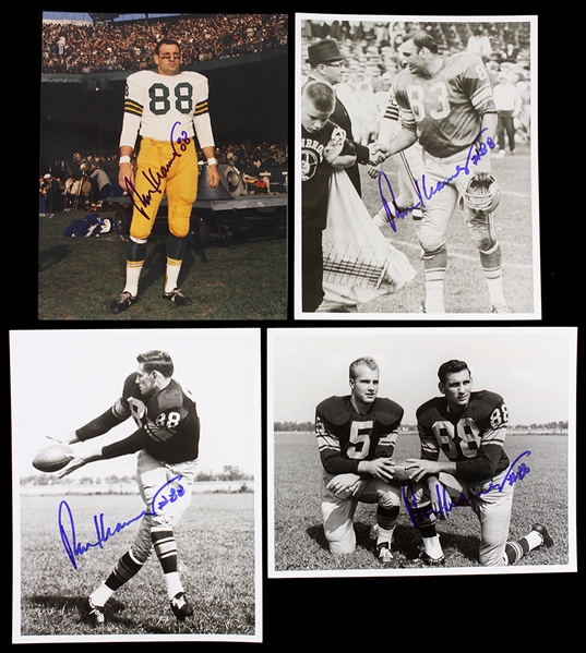 1960s Ron Kramer Green Bay Packers Signed 8x10 Color Photo (JSA) (Lot of 4)