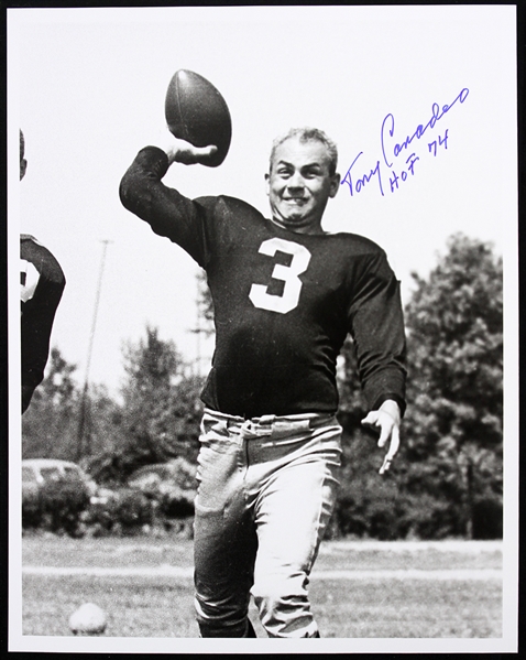 1940s Tony Canadeo Green Bay Packers Signed 8x10 B&W Photo W/ HOF 74 Inscription (JSA)