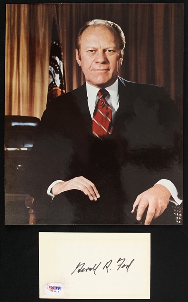1970s Gerald Ford 38th President of the United States Signed Cut (PSA)