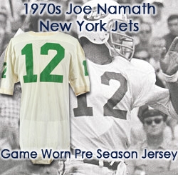 1970s Joe Namath New York Jets Home Practice / Preseason Game Worn Home Jersey (MEARS LOA)
