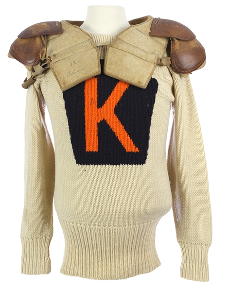 1920s Football Sweater Uniform and Leather Shoulder Pads