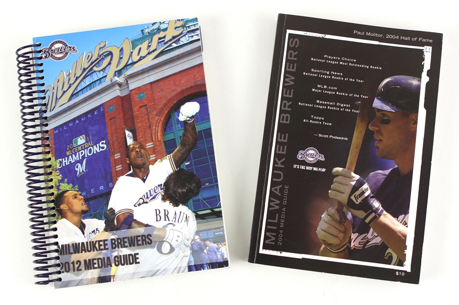 2004-12 Milwaukee Brewers Media Guides - Lot of 2