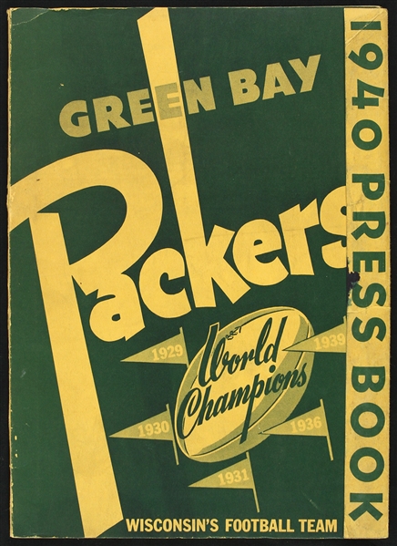 1940 Green Bay Packers Press Book