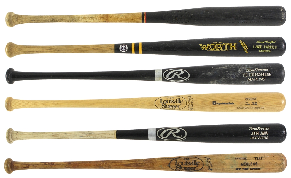 1983-2002 Professional Model Game Used Bat Collection - Lot of 6 w/ Lance Parrish, Hensley Meulens, John Jaha, Billy Spiers & More (MEARS LOA)