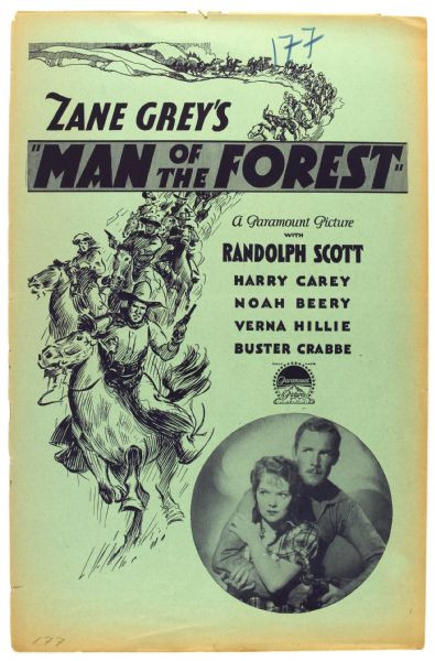 1933 Man of the Forest 11" x 17" Paramount Press Book