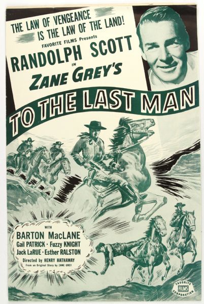 1933 Zane Greys To The Last Man 11" x 17" Advertising Packet 