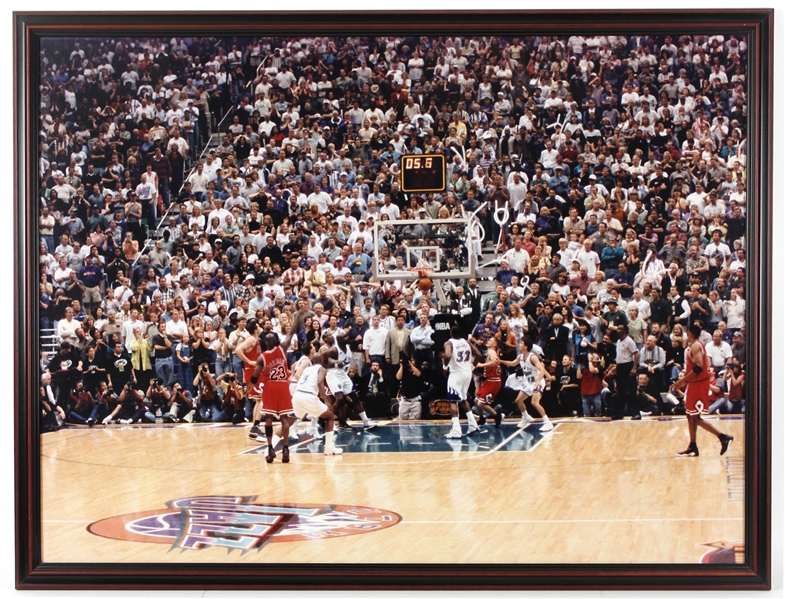 1998 Michael Jordan Chicago Bulls NBA Finals 32" x 43" Framed Game Winning Shot Photo