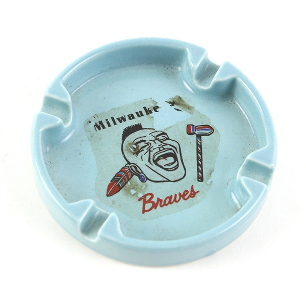 1953-65 Milwaukee Braves Decal Ceramic Ashtray