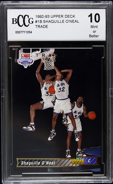 1992-1993 Shaquille O’Neal Orlando Magic BCCG MINT 10 Basketball Card (MCCG MINT 10)