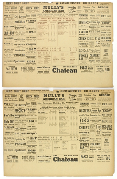 1946 St. Louis Cardinals Boston Red Sox World Series Game 4 Box Score Printed on 14" x 18" Placemat