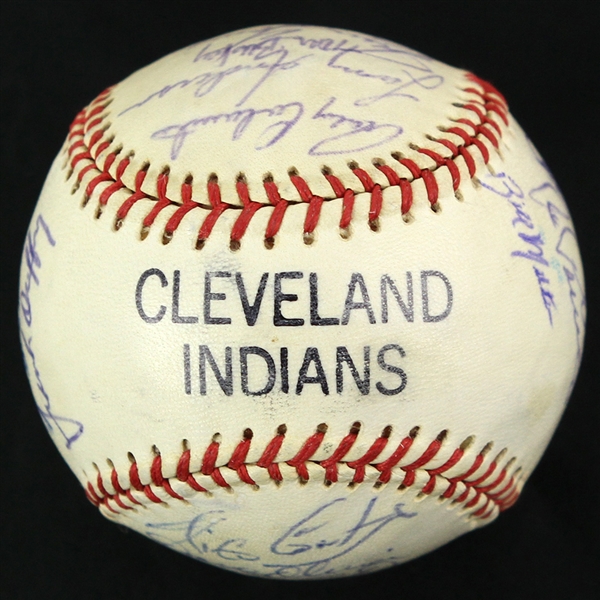 1977 Vintage Team Signed Cleveland Indians Baseball (JSA)
