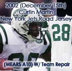 2002 Curtis Martin New York Jets Game Worn Road Jersey (MEARS A10) "Provenance from PC Richard & Sons Electronic Company"