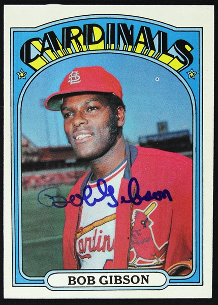 1972 Vintage Bob Gibson Signed Topps Baseball Card - St. Louis Cardinals (JSA)