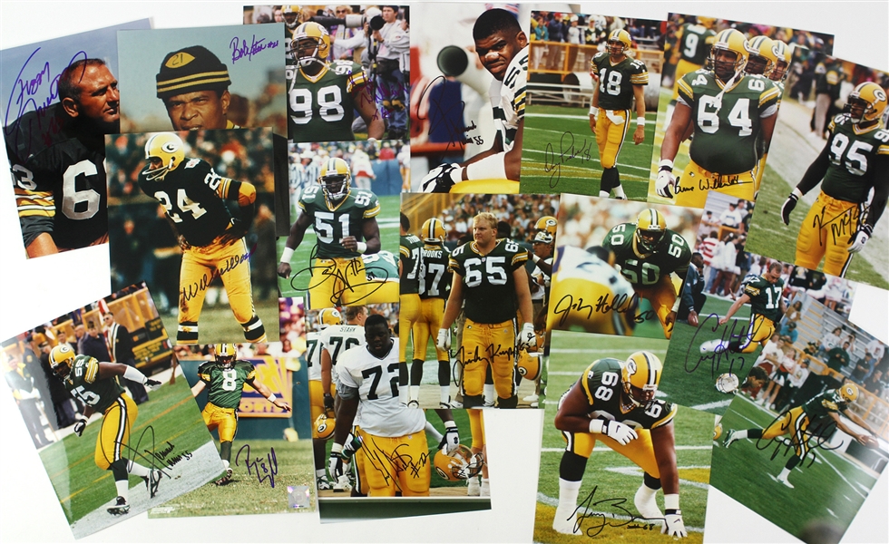 1990s-2000s Green Bay Packers Signed 8" x 10" Photos - Lot of 17 w/ Willie Wood, Fuzzy Thurston, Bob Jeter & More (JSA)