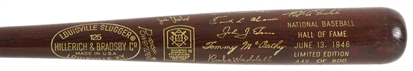 1946 MLB Hall of Fame Induction Class Louisville Slugger Commemorative Bat 446/500