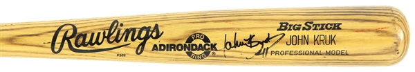 1990 John Kruk Philadelphia Phillies Signed Rawlings Adirondack Professional Model Bat (MEARS LOA/JSA)