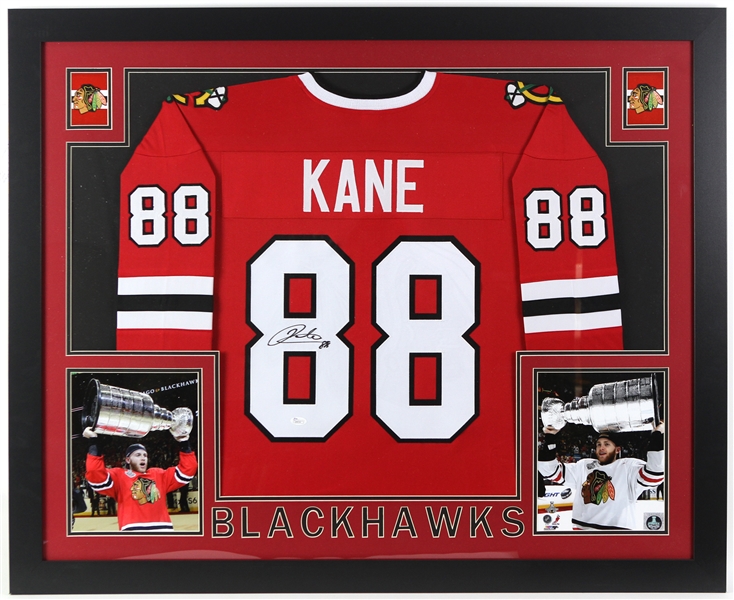2007-17 Patrick Kane Chicago Blackhawks 36" x 44" Framed Display w/ Signed Jersey (*JSA*)