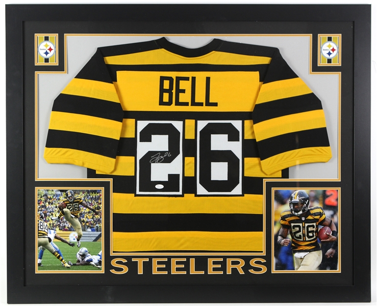2017 LeVeon Bell Pittsburgh Steelers 36" x 44" Framed Display w/ Signed Jersey (*JSA*)